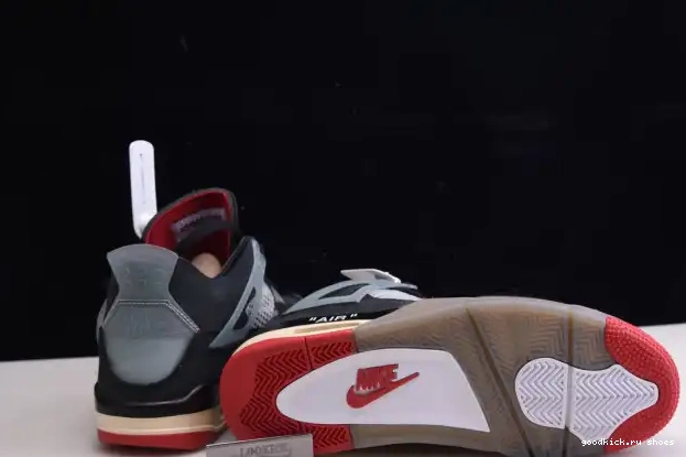 Cheap White Off Jordan 4 x Bred Air CV9388-001 Retro 0327